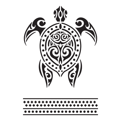 Reusable Stencil - Professional Quality - Maori Turtle - Made in the UK - High Adhesive -  Pink Vinyl Material for Glass, Mirrors, Bottles, Tiles, Wood