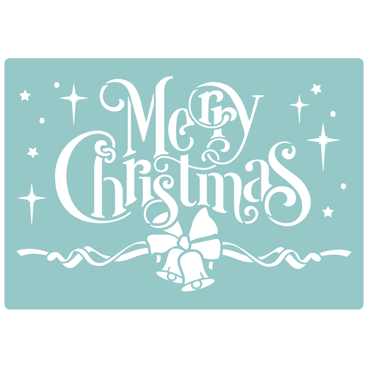 Reusable Stencil - Professional Quality - Merry Christmas #1 - Made in the UK - Low Adhesive -  Blue Vinyl Material for Cardmaking, Canvas, Paper, Interior Decor, Layering