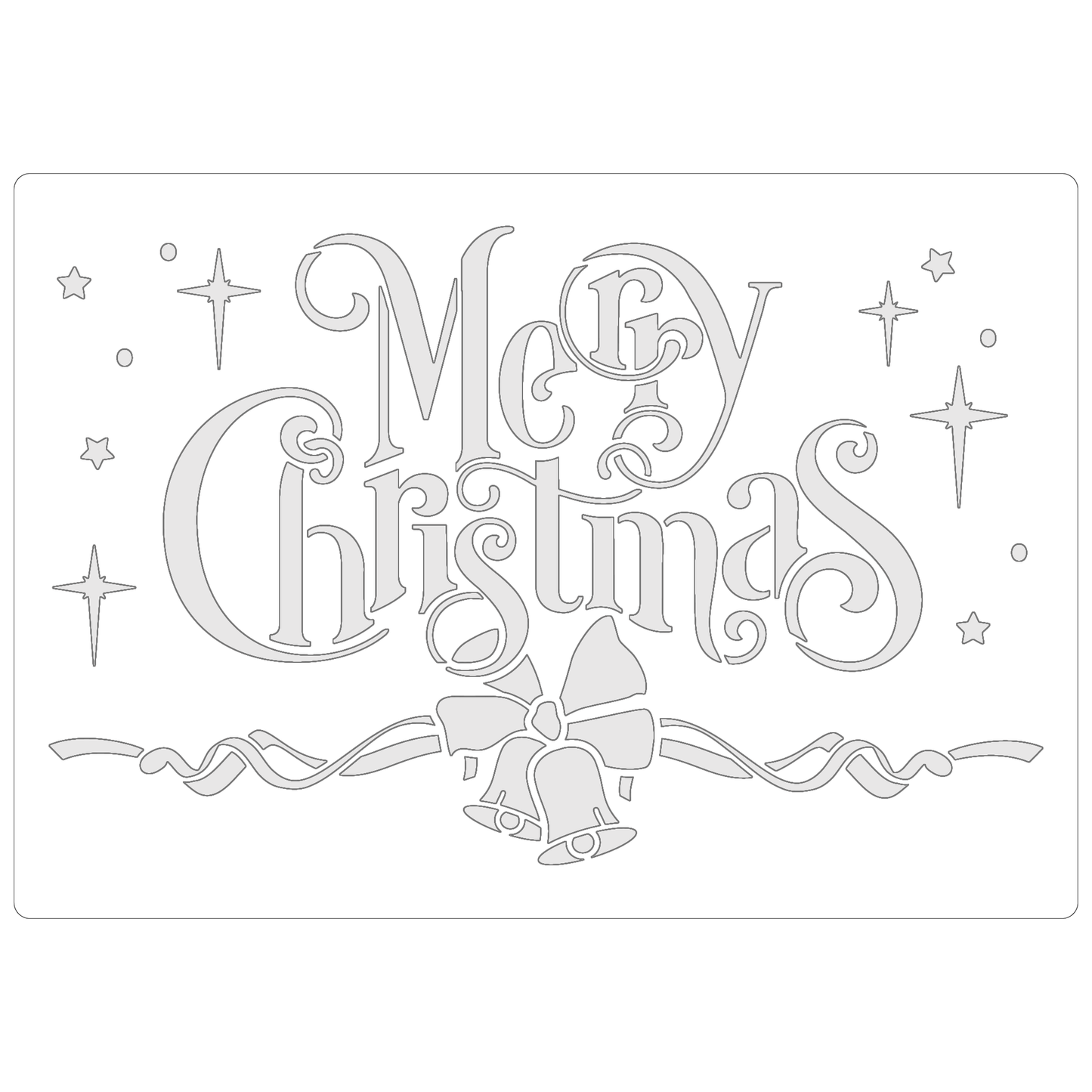Reusable Stencil - Professional Quality - Merry Christmas #1 - Made in the UK - Food Safe Non Adhesive -  White Laser Cut PET Material for Cakes, Cookies, Coffees, Serving Plates