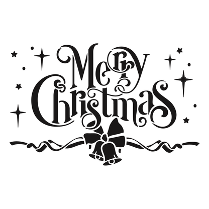 Reusable Stencil - Professional Quality - Merry Christmas #1 - Made in the UK - Food Safe Non Adhesive -  White Laser Cut PET Material for Cakes, Cookies, Coffees, Serving Plates