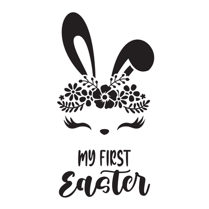 Reusable Stencil - Professional Quality - My First Easter - Made in the UK - Food Safe Non Adhesive -  White Laser Cut PET Material for Cakes, Cookies, Coffees, Serving Plates