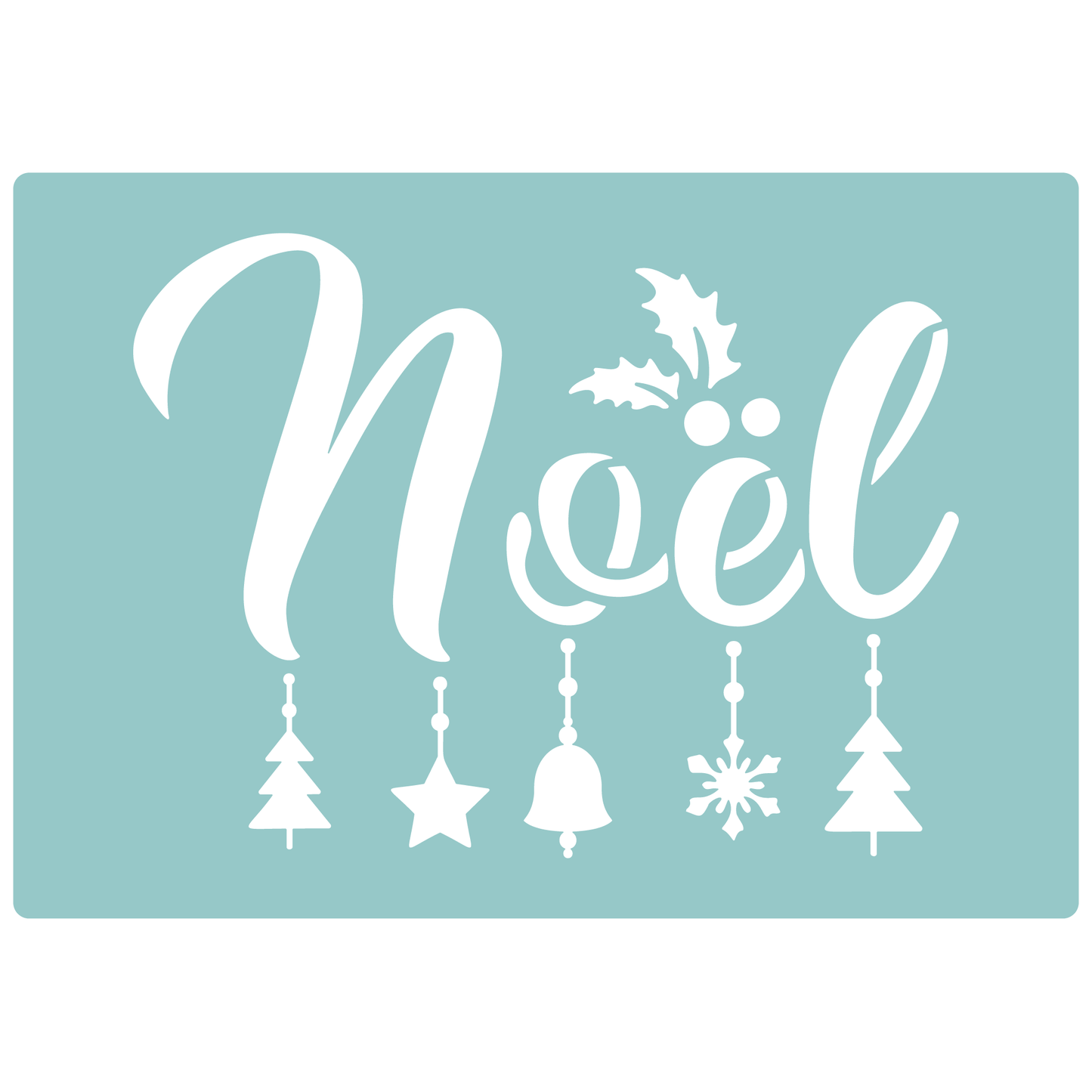 Reusable Stencil - Professional Quality - Noel #1 - Made in the UK - Low Adhesive -  Blue Vinyl Material for Cardmaking, Canvas, Paper, Interior Decor, Layering
