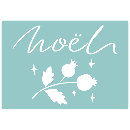 Reusable Stencil - Professional Quality - Noel #2 - Made in the UK - Low Adhesive -  Blue Vinyl Material for Cardmaking, Canvas, Paper, Interior Decor, Layering