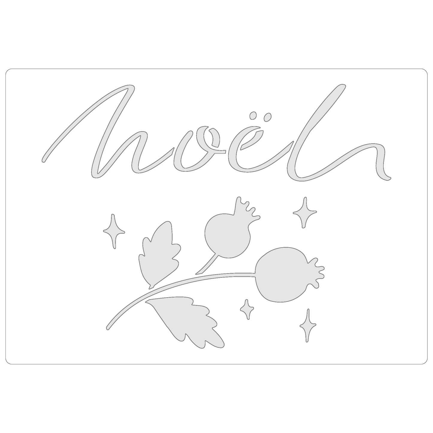 Reusable Stencil - Professional Quality - Noel #2 - Made in the UK - Food Safe Non Adhesive -  White Laser Cut PET Material for Cakes, Cookies, Coffees, Serving Plates