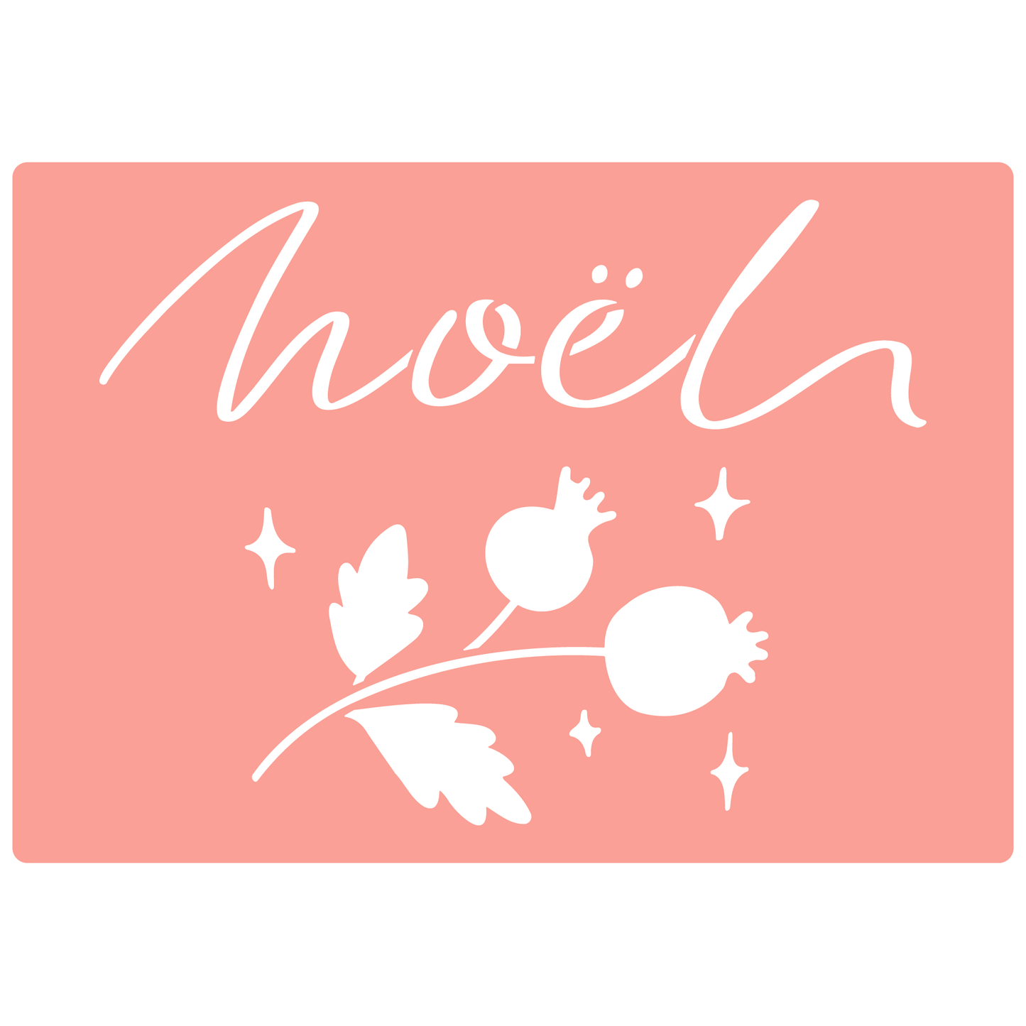 Reusable Stencil - Professional Quality - Noel #2 - Made in the UK - High Adhesive -  Pink Vinyl Material for Glass, Mirrors, Bottles, Tiles, Wood