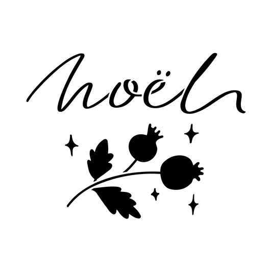Reusable Stencil - Professional Quality - Noel #2 - Made in the UK - Food Safe Non Adhesive -  White Laser Cut PET Material for Cakes, Cookies, Coffees, Serving Plates