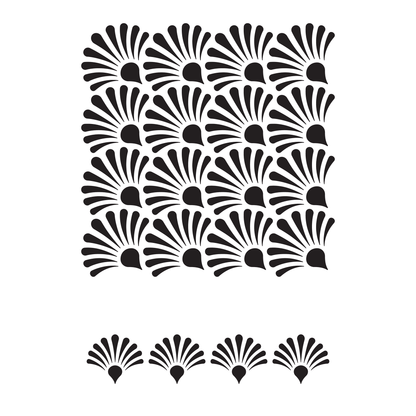 Reusable Stencil - Professional Quality - Oyster Shell Background - Made in the UK - High Adhesive -  Pink Vinyl Material for Glass, Mirrors, Bottles, Tiles, Wood