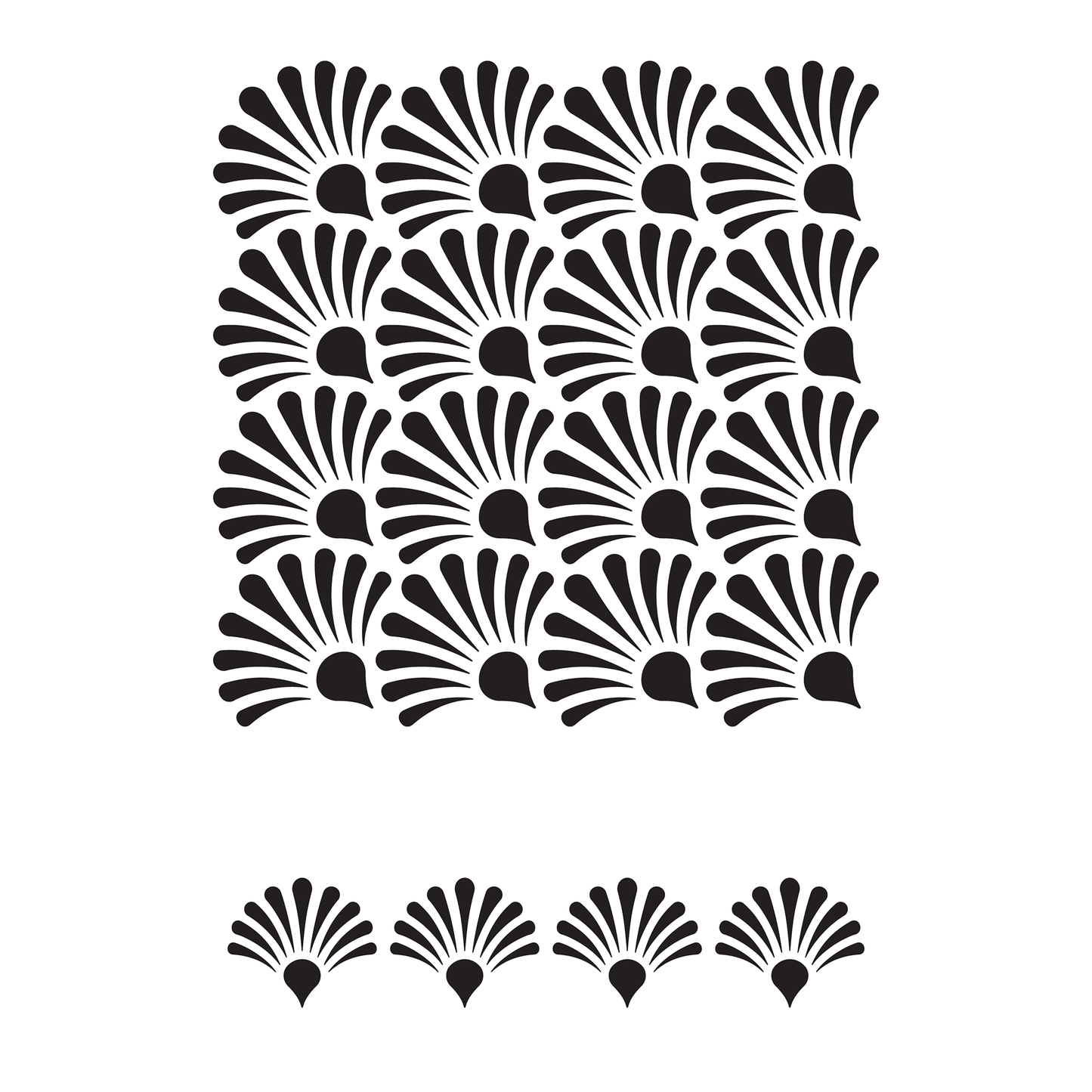 Reusable Stencil - Professional Quality - Oyster Shell Background - Made in the UK - Food Safe Non Adhesive -  White Laser Cut PET Material for Cakes, Cookies, Coffees, Serving Plates