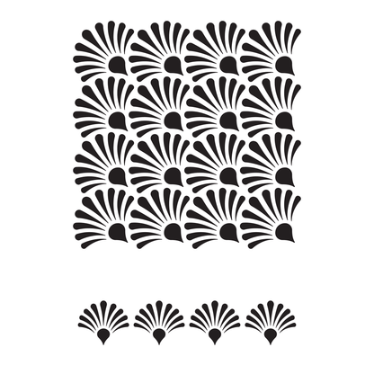 Reusable Stencil - Professional Quality - Oyster Shell Background - Made in the UK - Low Adhesive -  Blue Vinyl Material for Cardmaking, Canvas, Paper, Interior Decor, Layering