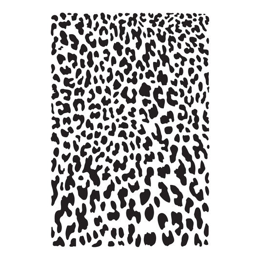 Reusable Stencil - Professional Quality - Realistic Leopard Print - Made in the UK - High Adhesive -  Pink Vinyl Material for Glass, Mirrors, Bottles, Tiles, Wood