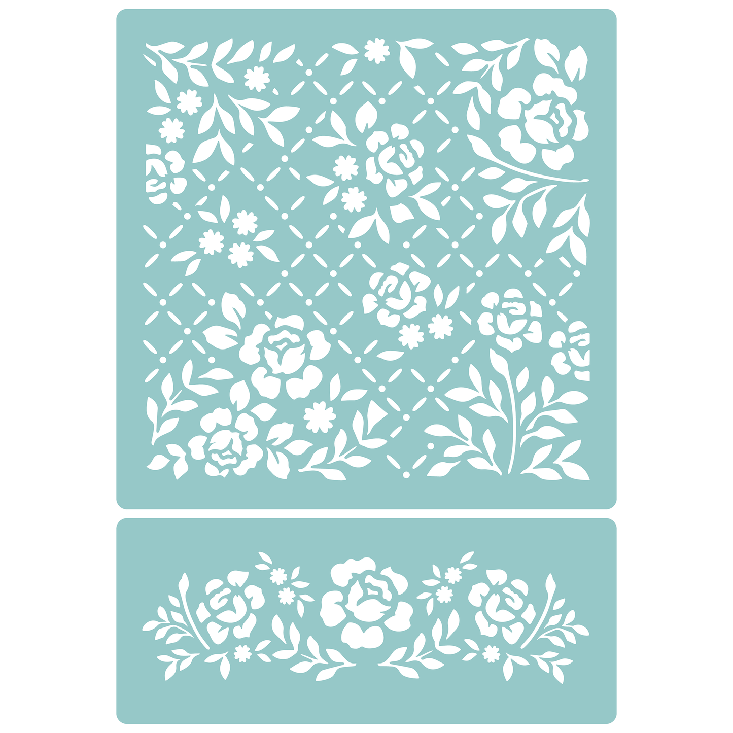 Reusable Stencil - Professional Quality - Rose Background - Made in the UK - Low Adhesive -  Blue Vinyl Material for Cardmaking, Canvas, Paper, Interior Decor, Layering