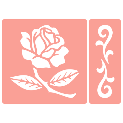 Reusable Stencil - Professional Quality - Rose Tile - Made in the UK - High Adhesive -  Pink Vinyl Material for Glass, Mirrors, Bottles, Tiles, Wood