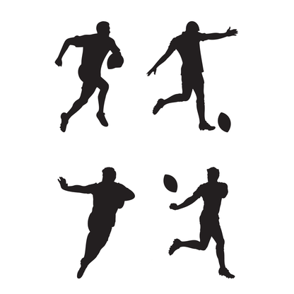 Reusable Stencil - Professional Quality - Rugby Silhouettes - Made in the UK - High Adhesive -  Pink Vinyl Material for Glass, Mirrors, Bottles, Tiles, Wood