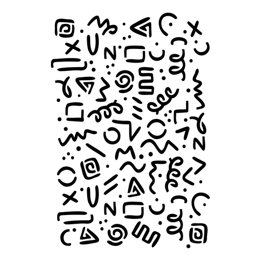 Reusable Stencil - Professional Quality - Seamless Party Squiggles - Made in the UK - Food Safe Non Adhesive -  White Laser Cut PET Material for Cakes, Cookies, Coffees, Serving Plates
