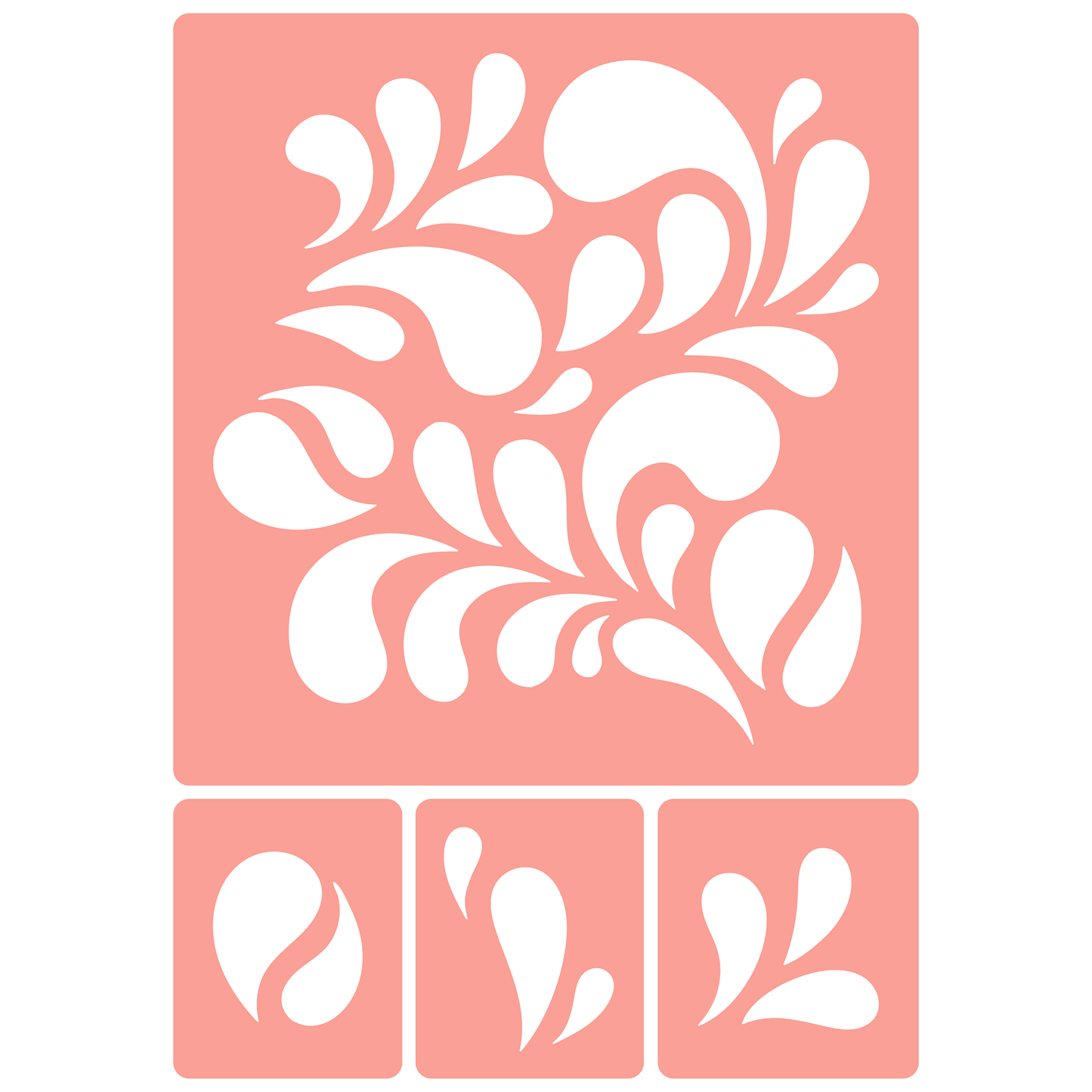 Reusable Stencil - Professional Quality - Seamless Splash Pattern - Made in the UK - High Adhesive -  Pink Vinyl Material for Glass, Mirrors, Bottles, Tiles, Wood