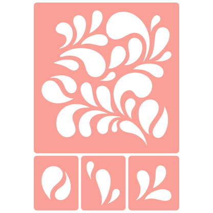 Reusable Stencil - Professional Quality - Seamless Splash Pattern - Made in the UK - High Adhesive -  Pink Vinyl Material for Glass, Mirrors, Bottles, Tiles, Wood