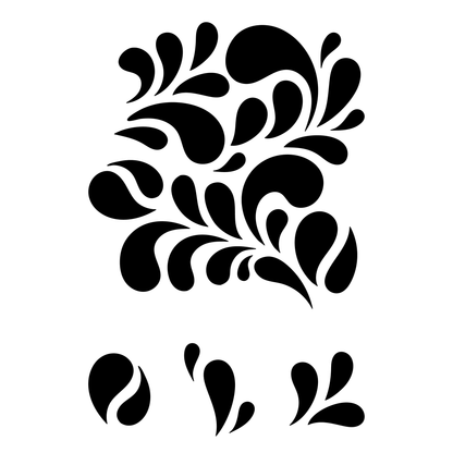 Reusable Stencil - Professional Quality - Seamless Splash Pattern - Made in the UK - Low Adhesive -  Blue Vinyl Material for Cardmaking, Canvas, Paper, Interior Decor, Layering