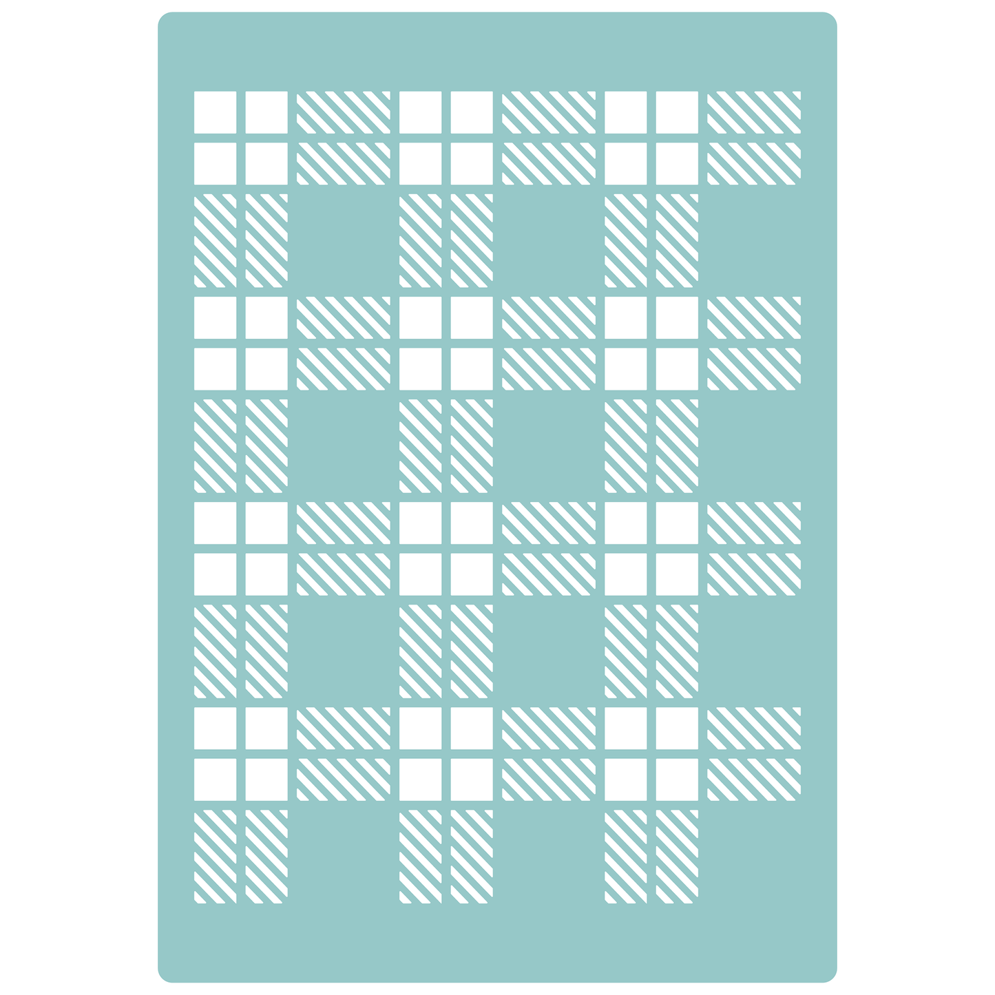 Reusable Stencil - Professional Quality - Simple Tartan - Made in the UK - Low Adhesive -  Blue Vinyl Material for Cardmaking, Canvas, Paper, Interior Decor, Layering
