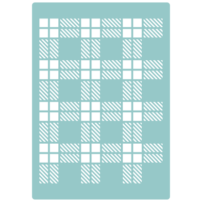 Reusable Stencil - Professional Quality - Simple Tartan - Made in the UK - Low Adhesive -  Blue Vinyl Material for Cardmaking, Canvas, Paper, Interior Decor, Layering