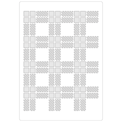 Reusable Stencil - Professional Quality - Simple Tartan - Made in the UK - Food Safe Non Adhesive -  White Laser Cut PET Material for Cakes, Cookies, Coffees, Serving Plates
