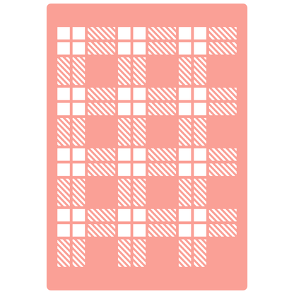 Reusable Stencil - Professional Quality - Simple Tartan - Made in the UK - High Adhesive -  Pink Vinyl Material for Glass, Mirrors, Bottles, Tiles, Wood
