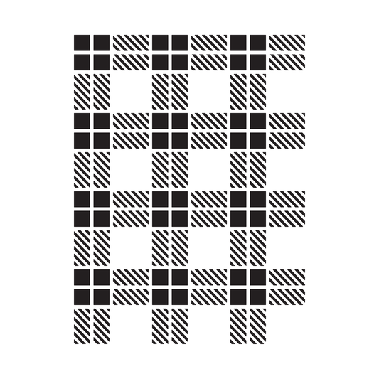 Reusable Stencil - Professional Quality - Simple Tartan - Made in the UK - Food Safe Non Adhesive -  White Laser Cut PET Material for Cakes, Cookies, Coffees, Serving Plates