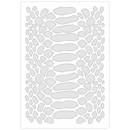 Reusable Stencil - Professional Quality - Snake Skin (seamless) - Made in the UK - Food Safe Non Adhesive -  White Laser Cut PET Material for Cakes, Cookies, Coffees, Serving Plates