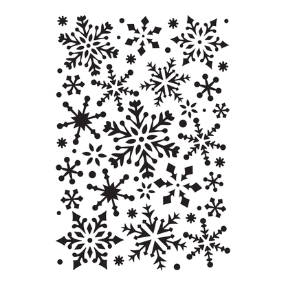 Reusable Stencil - Professional Quality - Snowflake Background (seamless) - Made in the UK - High Adhesive -  Pink Vinyl Material for Glass, Mirrors, Bottles, Tiles, Wood