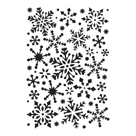 Reusable Stencil - Professional Quality - Snowflake Background (seamless) - Made in the UK - Food Safe Non Adhesive -  White Laser Cut PET Material for Cakes, Cookies, Coffees, Serving Plates