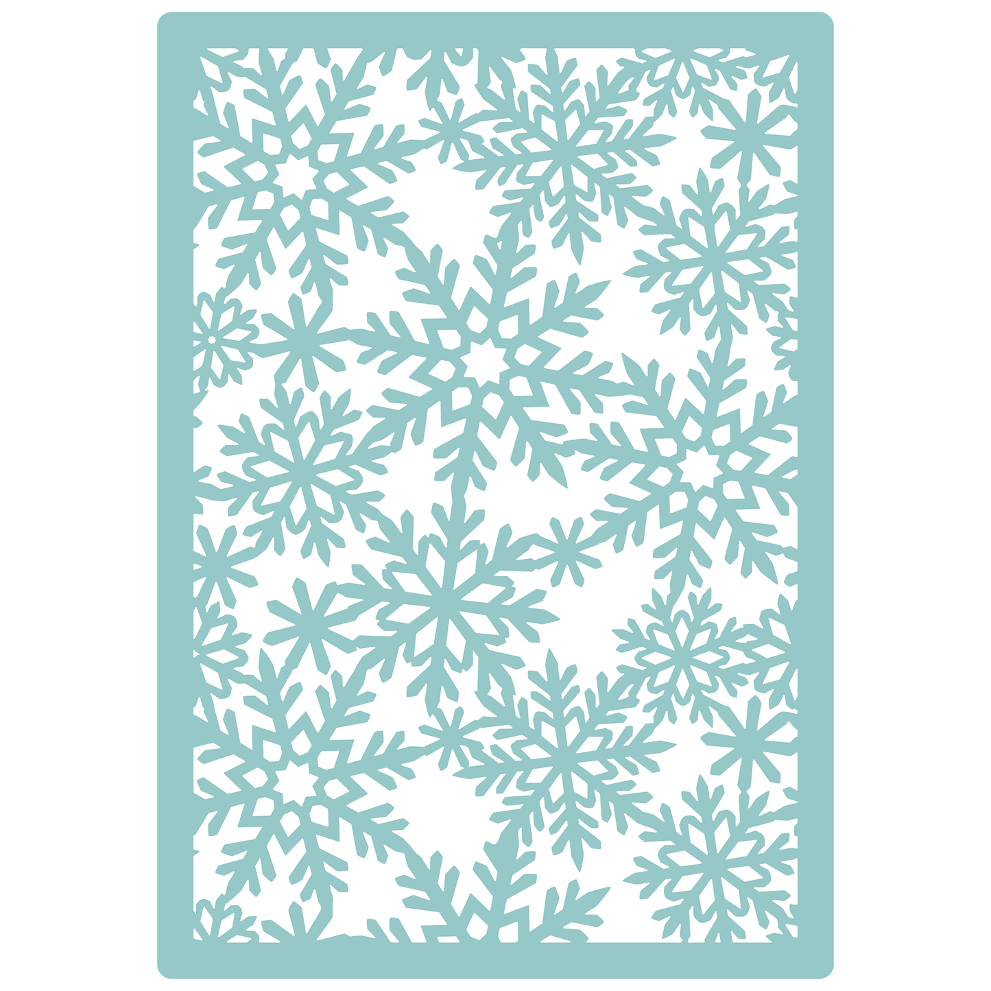 Reusable Stencil - Professional Quality - Snowflake Reverse Background - Made in the UK - Low Adhesive -  Blue Vinyl Material for Cardmaking, Canvas, Paper, Interior Decor, Layering