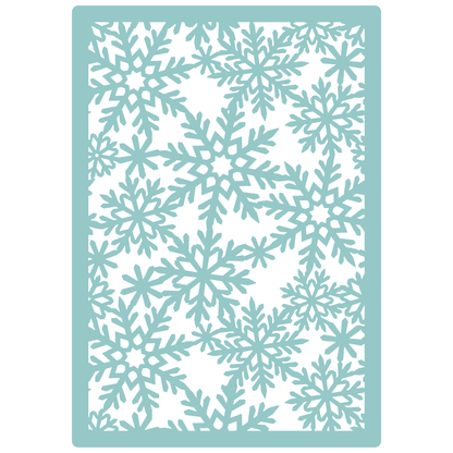Reusable Stencil - Professional Quality - Snowflake Reverse Background - Made in the UK - Low Adhesive -  Blue Vinyl Material for Cardmaking, Canvas, Paper, Interior Decor, Layering