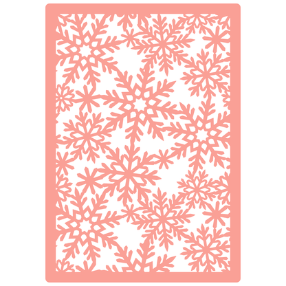 Reusable Stencil - Professional Quality - Snowflake Reverse Background - Made in the UK - High Adhesive -  Pink Vinyl Material for Glass, Mirrors, Bottles, Tiles, Wood