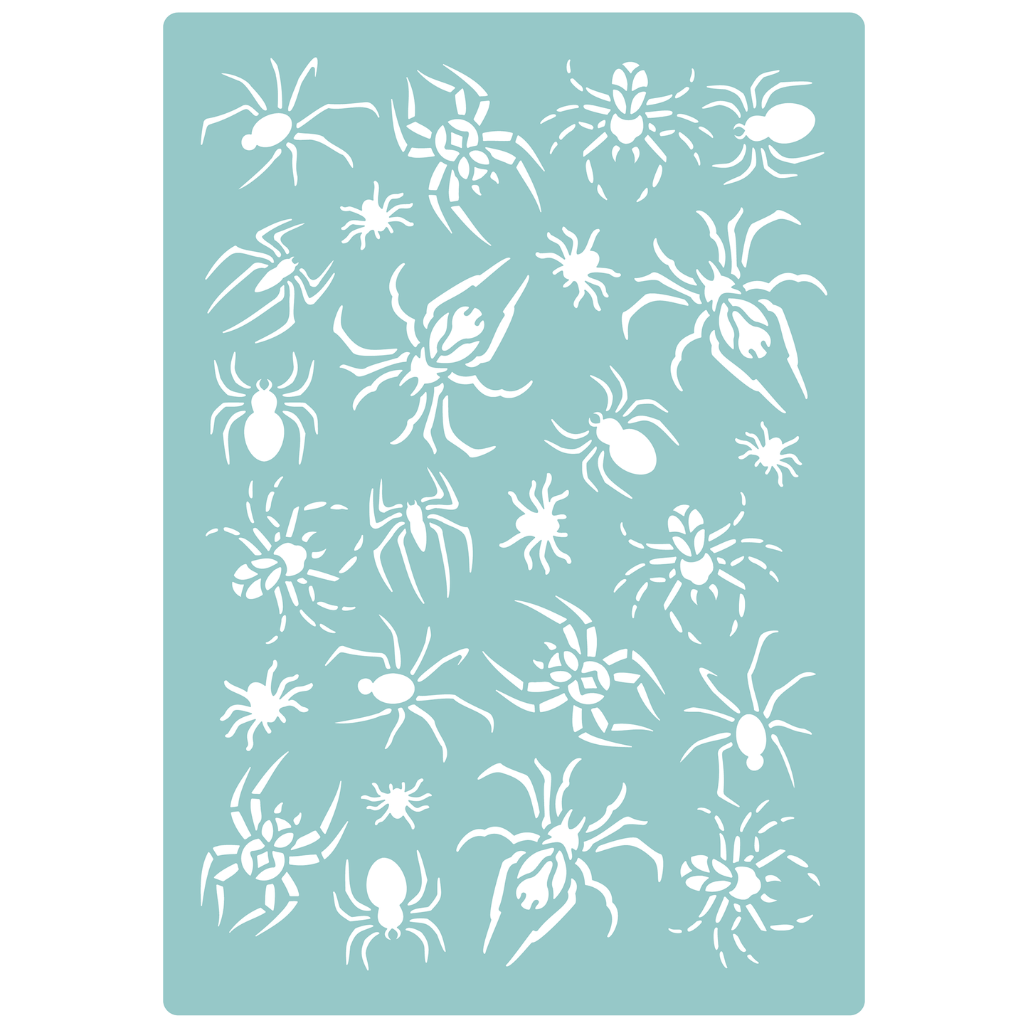 Reusable Stencil - Professional Quality - Spider Selection - Made in the UK - Low Adhesive -  Blue Vinyl Material for Cardmaking, Canvas, Paper, Interior Decor, Layering