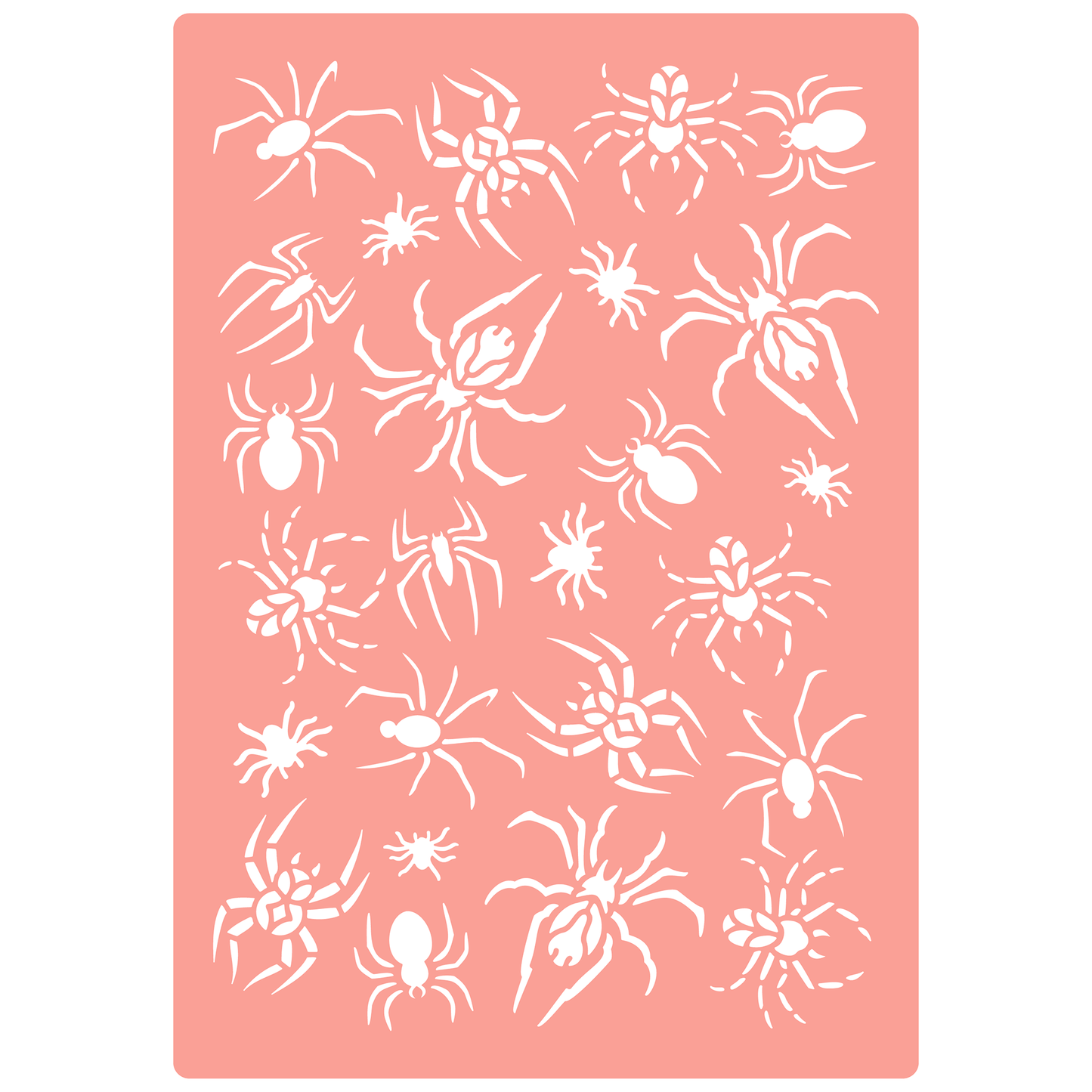 Reusable Stencil - Professional Quality - Spider Selection - Made in the UK - High Adhesive -  Pink Vinyl Material for Glass, Mirrors, Bottles, Tiles, Wood