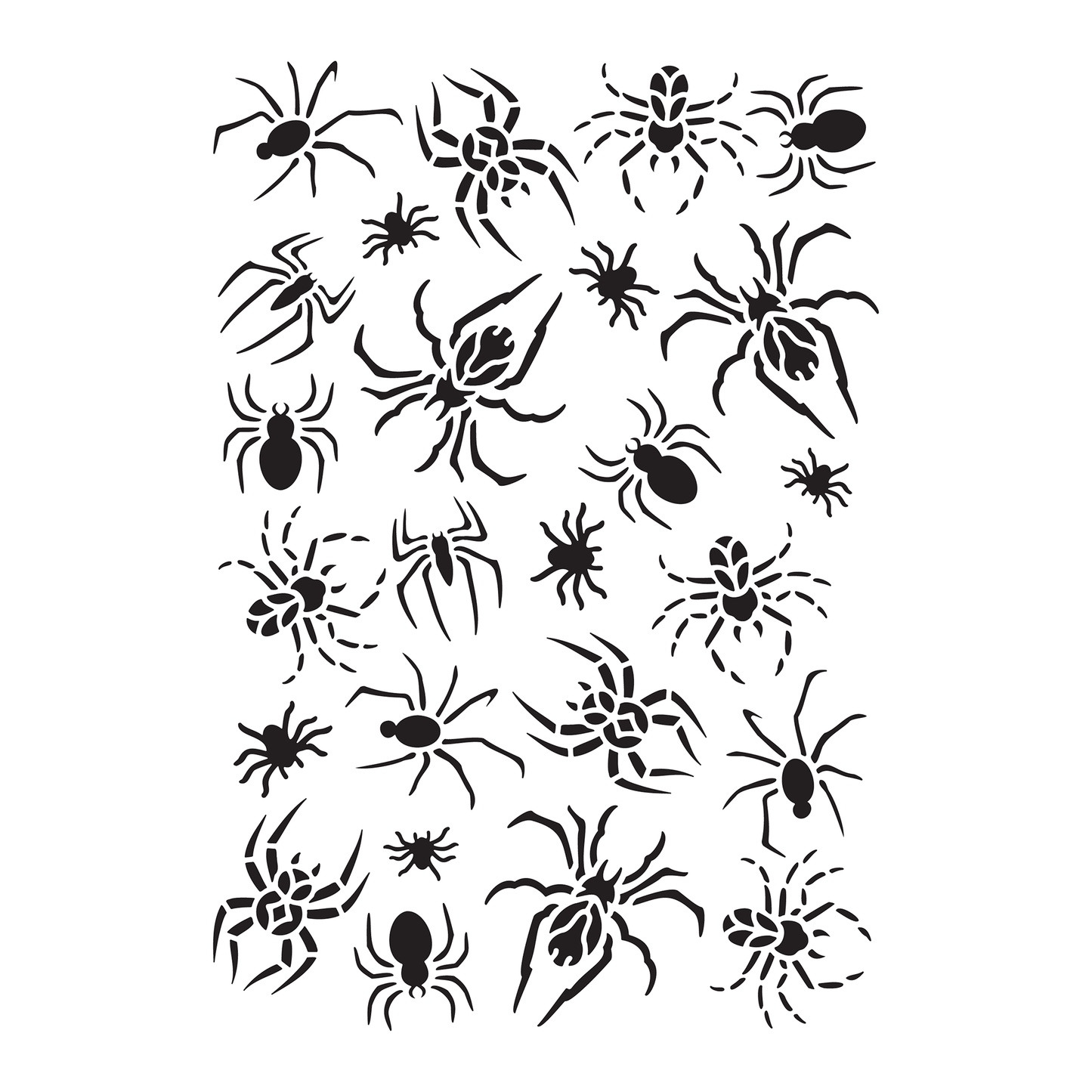 Reusable Stencil - Professional Quality - Spider Selection - Made in the UK - Low Adhesive -  Blue Vinyl Material for Cardmaking, Canvas, Paper, Interior Decor, Layering