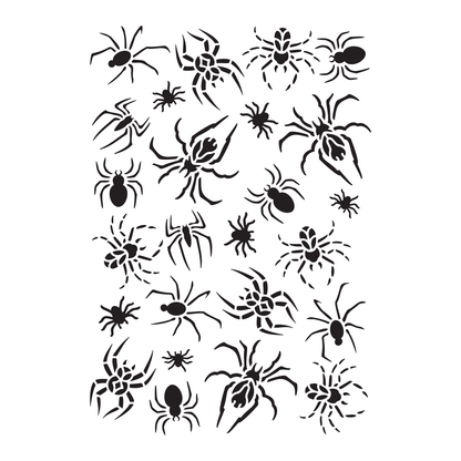 Reusable Stencil - Professional Quality - Spider Selection - Made in the UK - Low Adhesive -  Blue Vinyl Material for Cardmaking, Canvas, Paper, Interior Decor, Layering