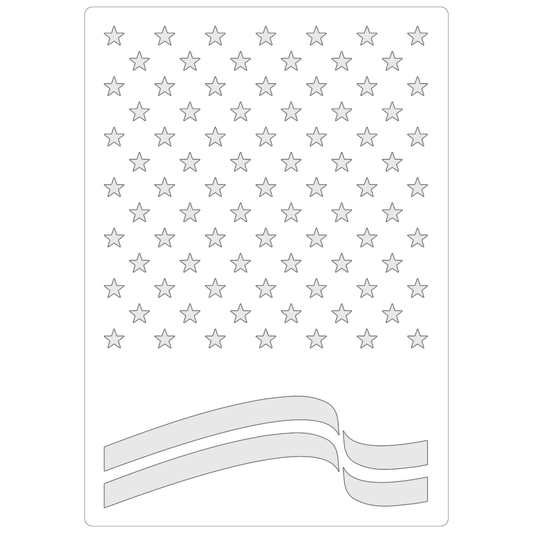 Reusable Stencil - Professional Quality - Stars n Stripes - Made in the UK - Food Safe Non Adhesive -  White Laser Cut PET Material for Cakes, Cookies, Coffees, Serving Plates