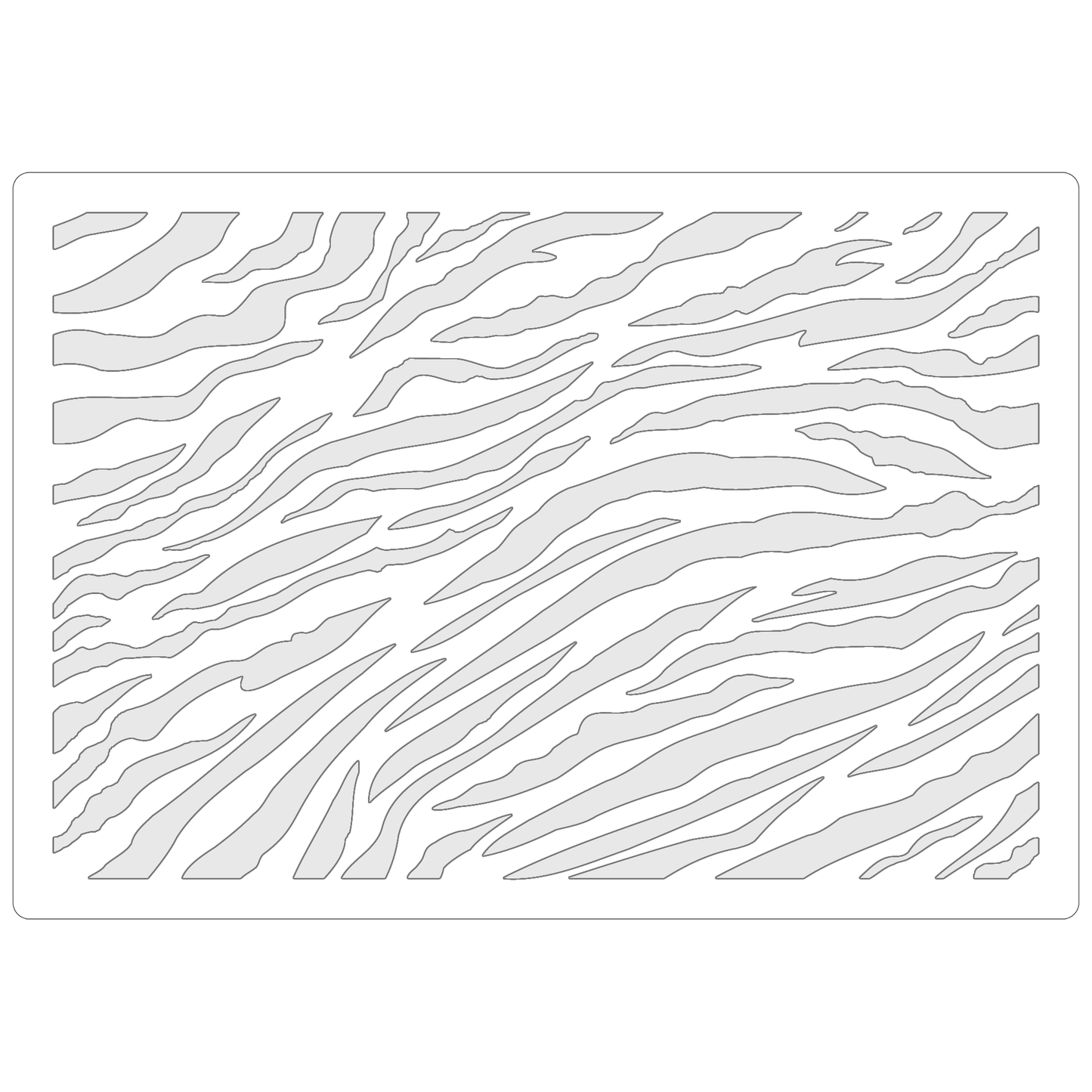 Reusable Stencil - Professional Quality - Tiger Stripes - Made in the UK - Food Safe Non Adhesive -  White Laser Cut PET Material for Cakes, Cookies, Coffees, Serving Plates