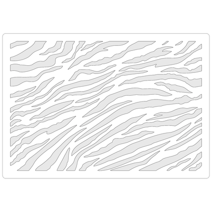Reusable Stencil - Professional Quality - Tiger Stripes - Made in the UK - Food Safe Non Adhesive -  White Laser Cut PET Material for Cakes, Cookies, Coffees, Serving Plates