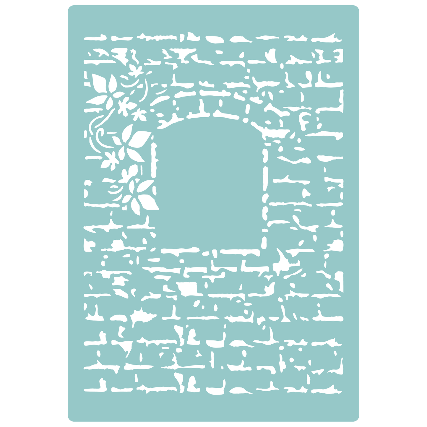 Reusable Stencil - Professional Quality - Vintage Brick With Ivy - Made in the UK - Low Adhesive -  Blue Vinyl Material for Cardmaking, Canvas, Paper, Interior Decor, Layering