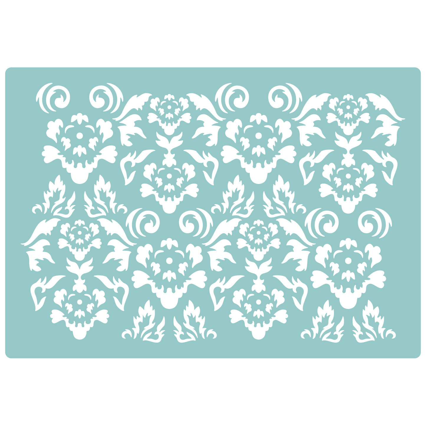 Reusable Stencil - Professional Quality - Vintage Flower Background - Made in the UK - Low Adhesive -  Blue Vinyl Material for Cardmaking, Canvas, Paper, Interior Decor, Layering