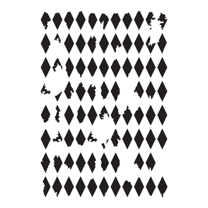 Reusable Stencil - Professional Quality - Vintage Harlequin Background - Made in the UK - Food Safe Non Adhesive -  White Laser Cut PET Material for Cakes, Cookies, Coffees, Serving Plates