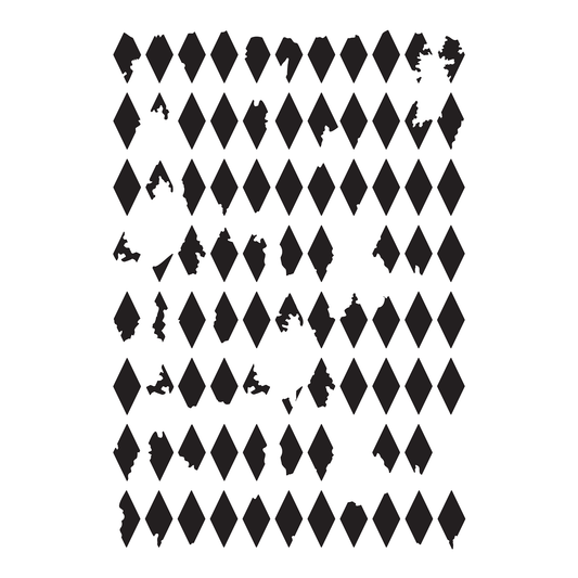 Reusable Stencil - Professional Quality - Vintage Harlequin Background - Made in the UK - High Adhesive -  Pink Vinyl Material for Glass, Mirrors, Bottles, Tiles, Wood
