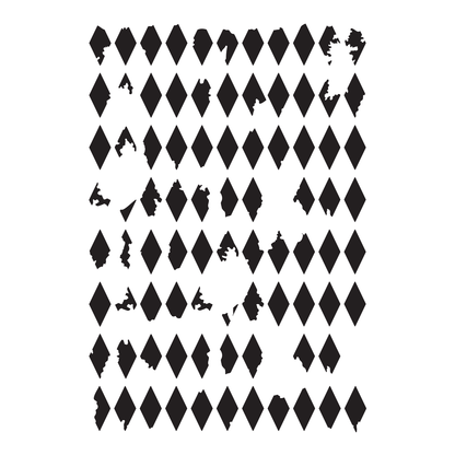 Reusable Stencil - Professional Quality - Vintage Harlequin Background - Made in the UK - Low Adhesive -  Blue Vinyl Material for Cardmaking, Canvas, Paper, Interior Decor, Layering