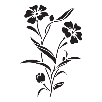 Reusable Stencil - Professional Quality - Wildflower Illustration - Made in the UK - Low Adhesive -  Blue Vinyl Material for Cardmaking, Canvas, Paper, Interior Decor, Layering