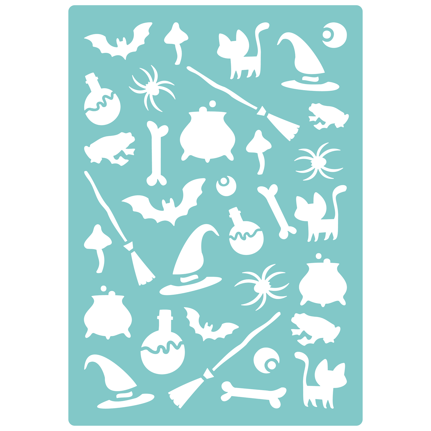 Reusable Stencil - Professional Quality - Witch's Brew Background #2 - Made in the UK - Low Adhesive -  Blue Vinyl Material for Cardmaking, Canvas, Paper, Interior Decor, Layering