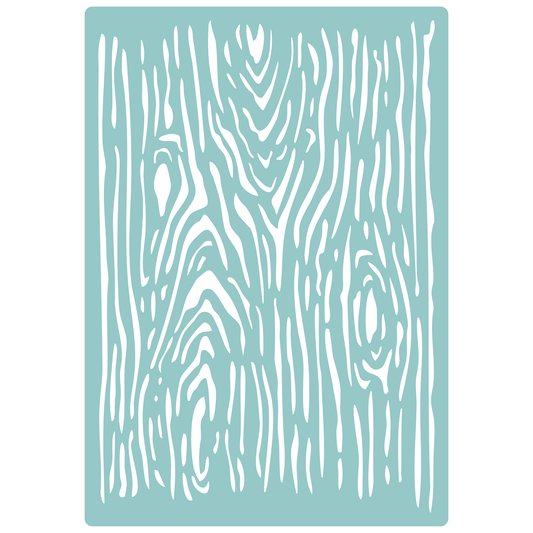 Reusable Stencil - Professional Quality - Wood Grain - Made in the UK - Low Adhesive -  Blue Vinyl Material for Cardmaking, Canvas, Paper, Interior Decor, Layering