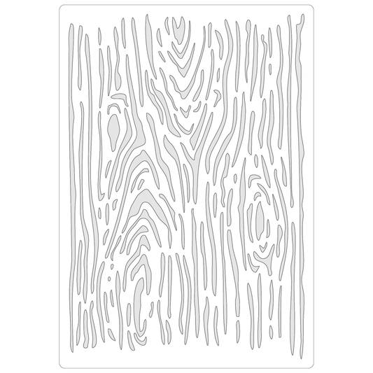 Reusable Stencil - Professional Quality - Wood Grain - Made in the UK - Food Safe Non Adhesive -  White Laser Cut PET Material for Cakes, Cookies, Coffees, Serving Plates